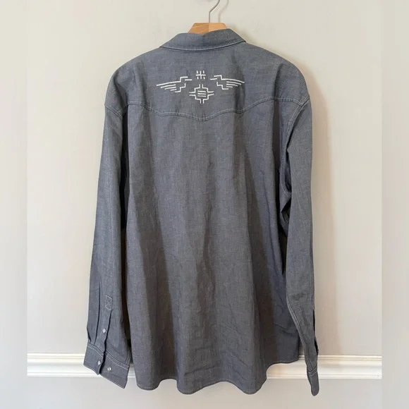 Howler Brothers Crosscut Deluxe Western snap button Shirt. XL Pictographs - Picture 4 of 7